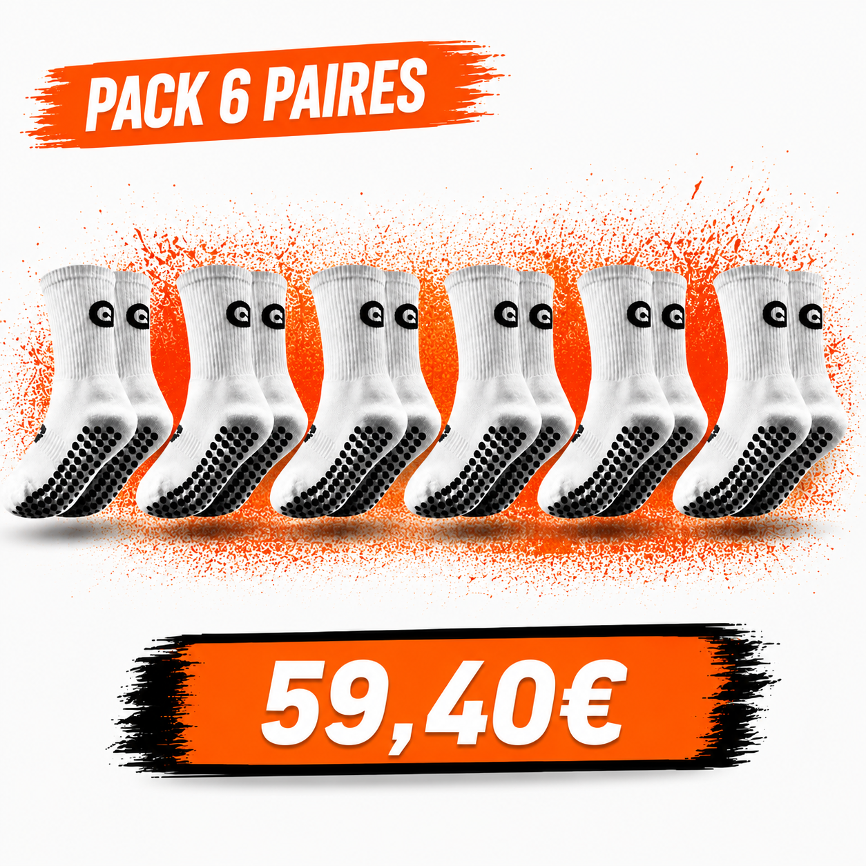 Chaussettes anti dérapante GrypZ - Six Paires